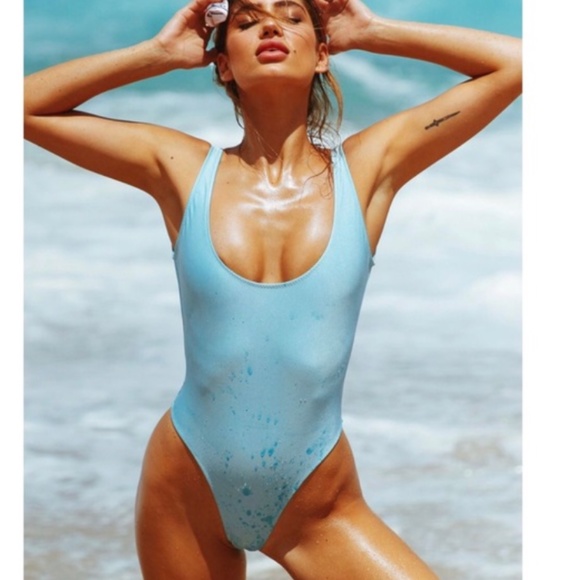 Baby Blue One-Piece Swimsuit NWOT - Picture 4 of 4